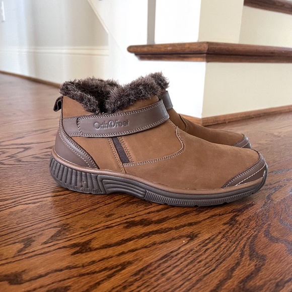 Orthofeet Siena Suede Leather Ankle Boots Brown Size 9.5 B Medium NEW - Picture 8 of 15